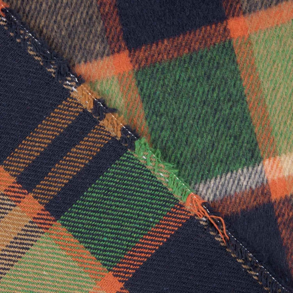 Forest Green, Orange and Navy Checked Mouflon - Ribes y Casals