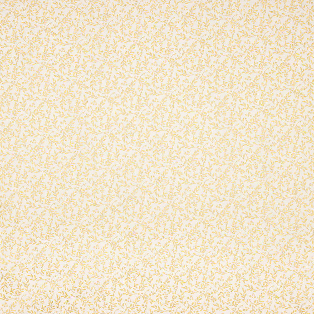 Cotton Poplin Remnant with Golden Branches, Ecru - Various lengths x 140 cm wide - Ribes y Casals