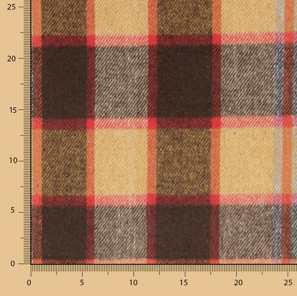 Mustard, Brown and Red Checked Mouflon - Ribes y Casals