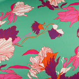 Floral Print Satin Deco Green - Ribes y Casals