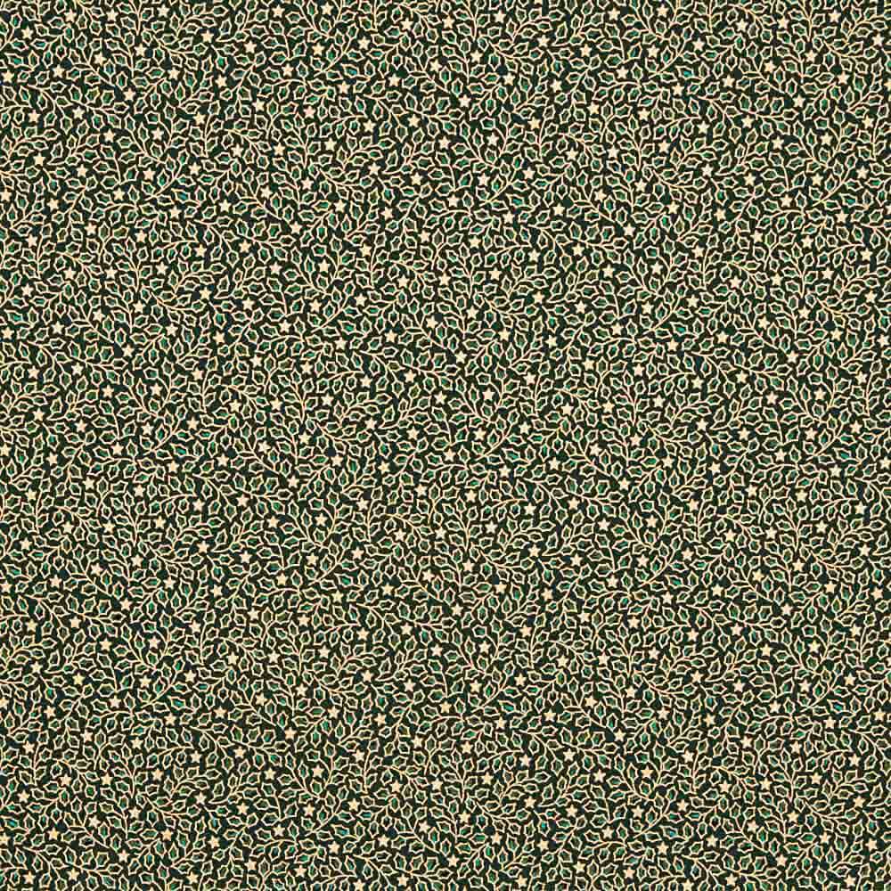Cotton Poplin Holly Christmas Green - Ribes y Casals