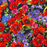 Crepe China Viscosa Bloom Noire - Ribes y Casals