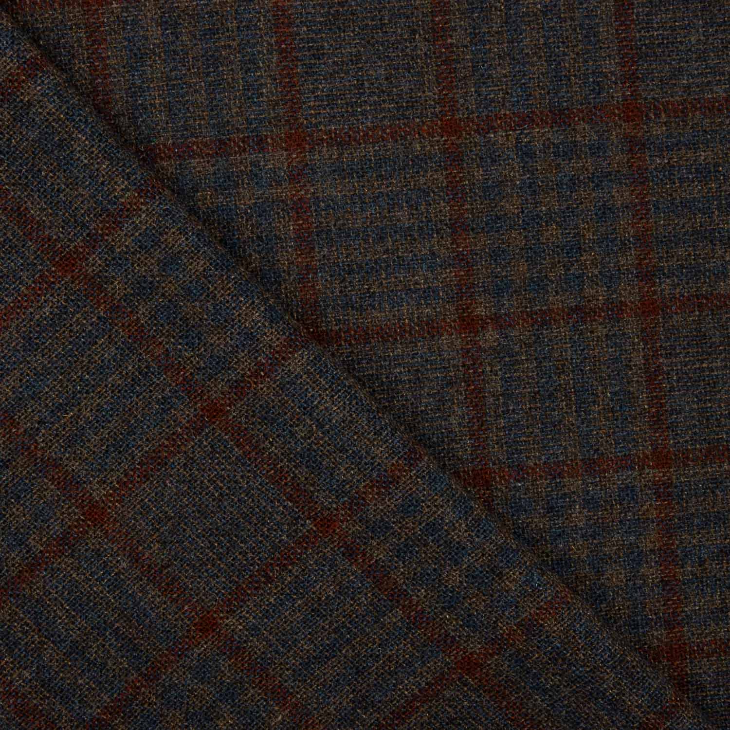 Red Check Poncho Wool - Ribes y Casals