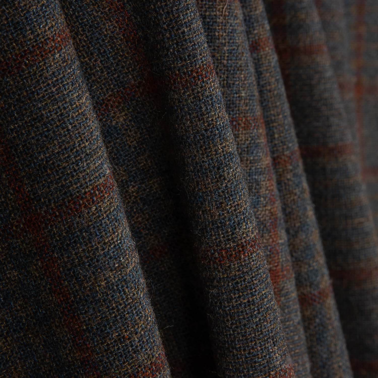 Red Check Poncho Wool - Ribes y Casals