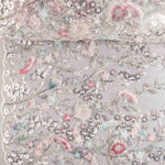 White Tulle Rhinestones with Gradient Flowers in Soft Tones - Ribes y Casals