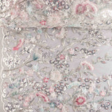 White Tulle Rhinestones with Gradient Flowers in Soft Tones - Ribes y Casals