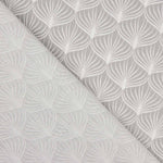 Grey Leaf Print Cotton Percale on White Background - Ribes y Casals