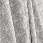 Grey Leaf Print Cotton Percale on White Background - Ribes y Casals