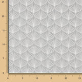 Grey Leaf Print Cotton Percale on White Background - Ribes y Casals