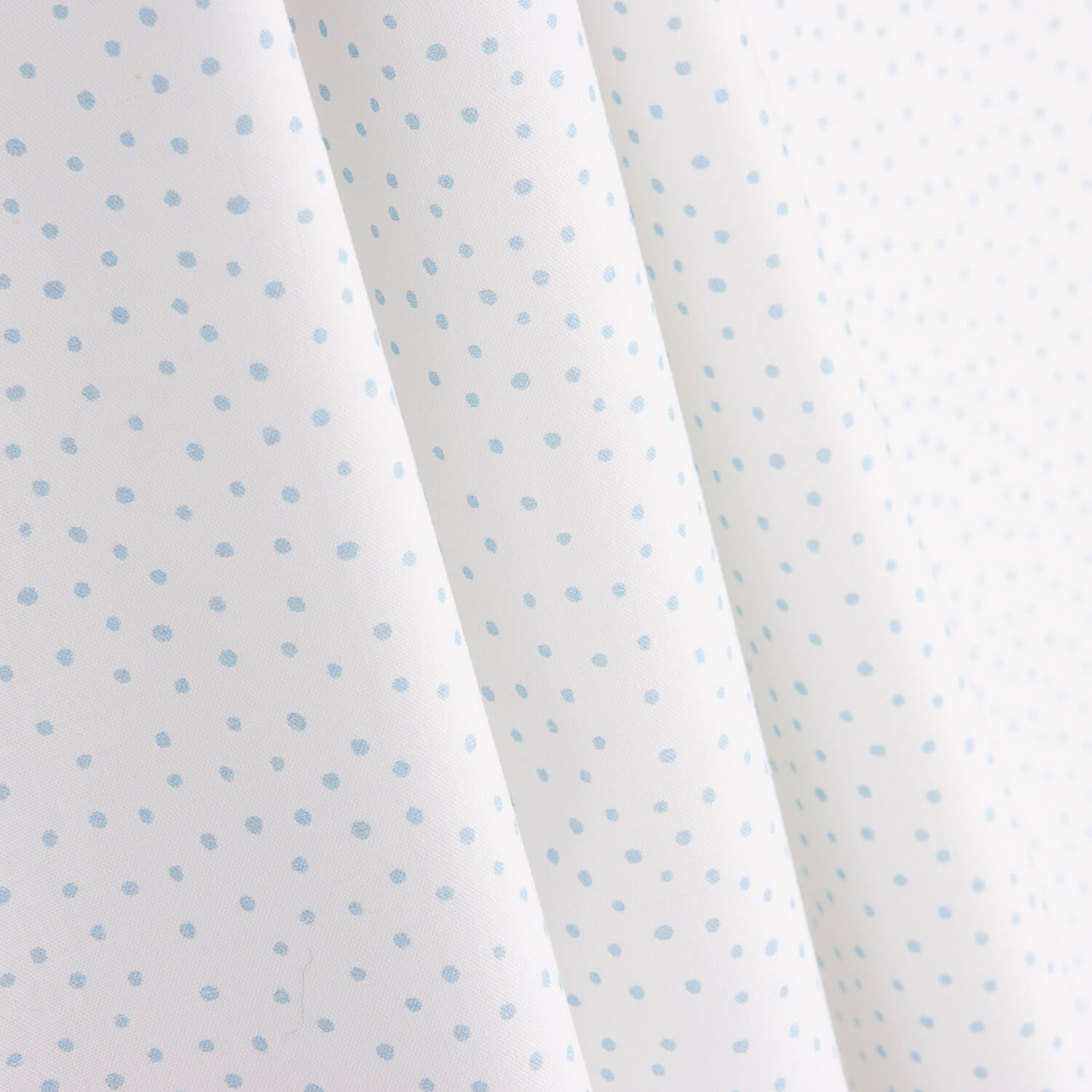 Blue and White Polka Dot Printed Calico - Ribes y Casals