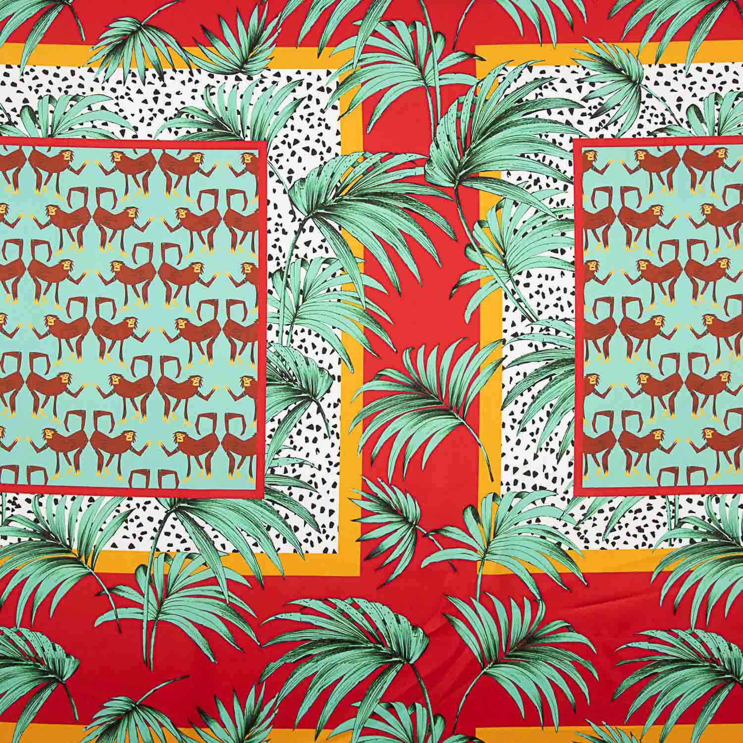 Tropical Safari Print Polyester Satin - Ribes y Casals