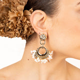 Gold and Mother-of-Pearl Flamenco Earrings - Ribes y Casals