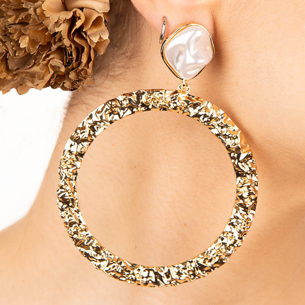 Textured Hoop Flamenco Earrings - Ribes y Casals