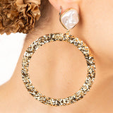 Textured Hoop Flamenco Earrings - Ribes y Casals