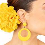Yellow Hoop Flamenco Earrings - Ribes y Casals