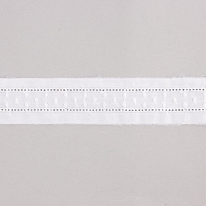 White Embroidered Batiste Trim Model 11696 – 30 mm - Ribes y Casals