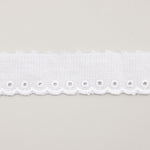 White Embroidered Batiste Ribbon Model 11788 – 25 mm - Ribes y Casals