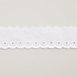 White Embroidered Batiste Ribbon Model 11788 – 25 mm - Ribes y Casals