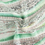 White and Green Gradient Tulle Beading - Ribes y Casals