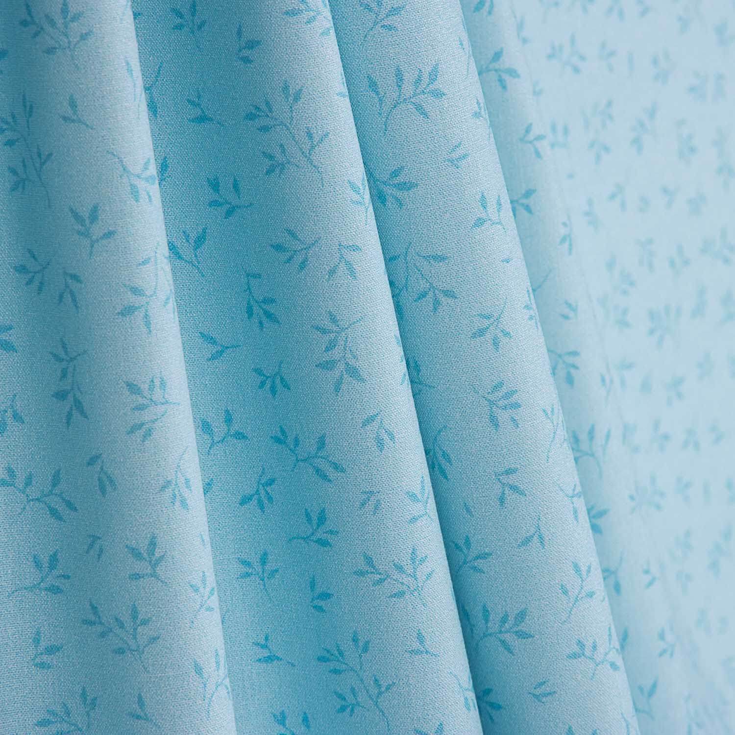 Blue Leaves Printed Percale - Ribes y Casals
