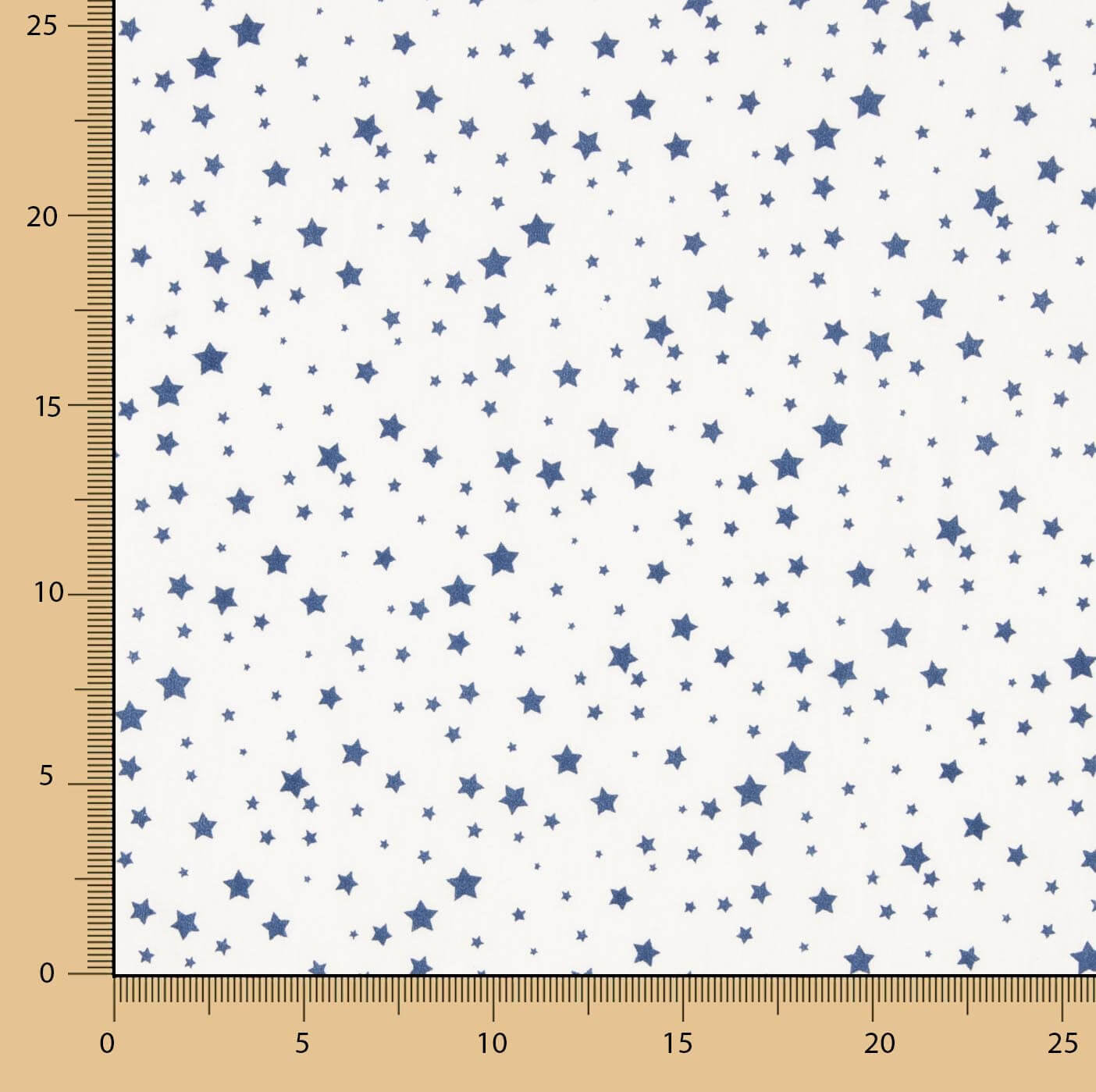 Star Print Cotton Percale with White Background - Ribes y Casals