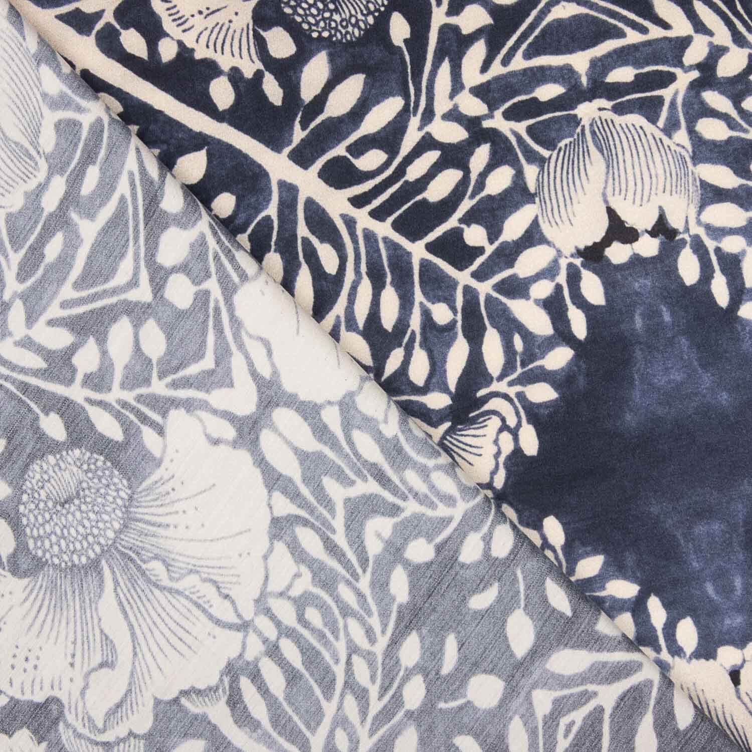 Turquoise Geometric Print Polyester Satin - Ribes y Casals
