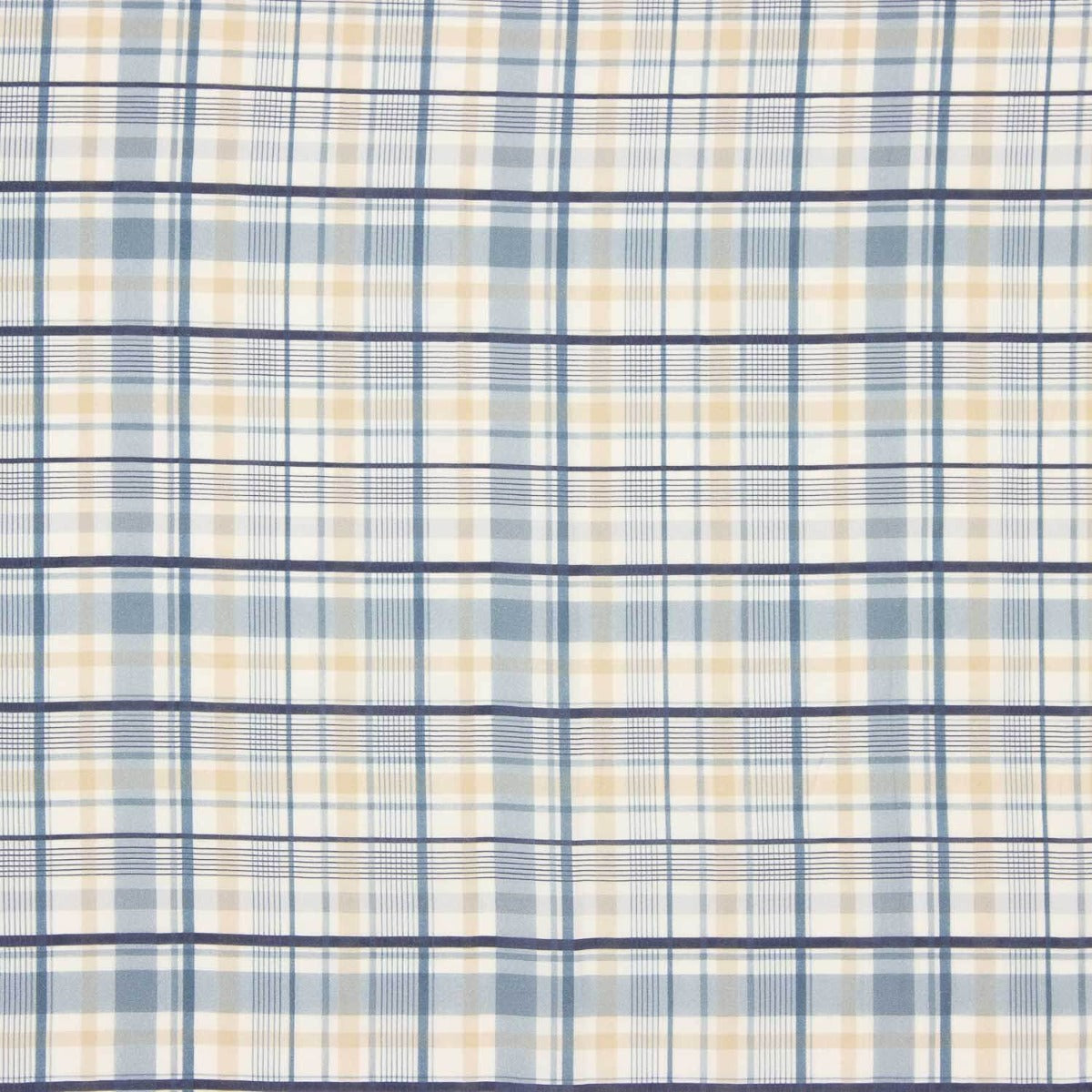 Breeze Blue Check Cotton Voile - Ribes y Casals