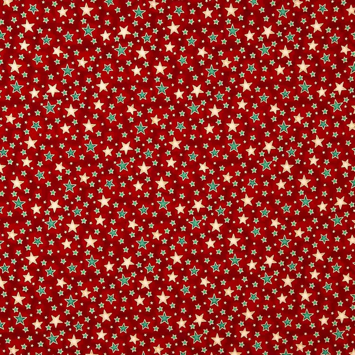 Christmas Poplin Stars Red - Ribes y Casals