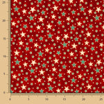 Christmas Poplin Stars Red - Ribes y Casals