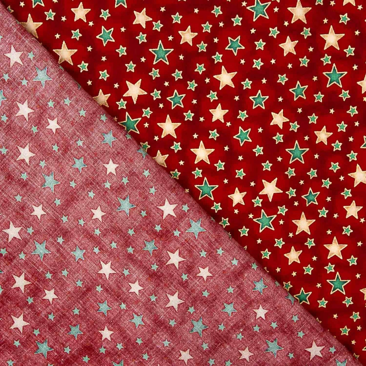 Christmas Poplin Stars Red - Ribes y Casals