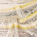 White Tulle Rhinestones with Yellow Gradient Pleats - Ribes y Casals