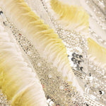 White Tulle Rhinestones with Yellow Gradient Pleats - Ribes y Casals