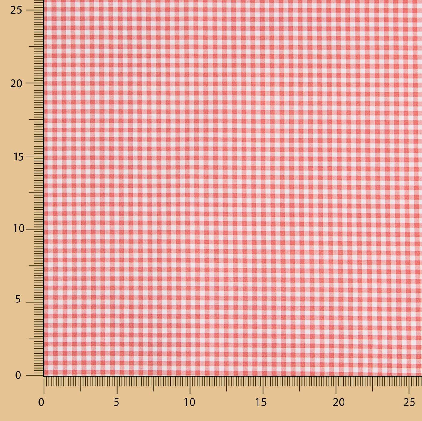 Mini red check printed percale - Ribes y Casals