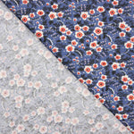 Floral Print Cotton Percale Blue Background - Ribes y Casals