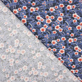 Floral Print Cotton Percale Blue Background - Ribes y Casals