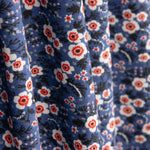 Floral Print Cotton Percale Blue Background - Ribes y Casals