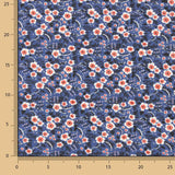 Floral Print Cotton Percale Blue Background - Ribes y Casals