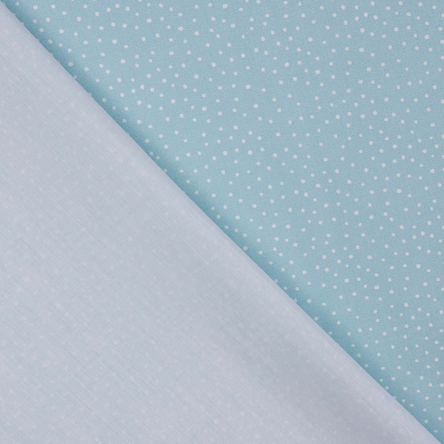 White and Blue Polka Dot Printed Calico - Ribes y Casals