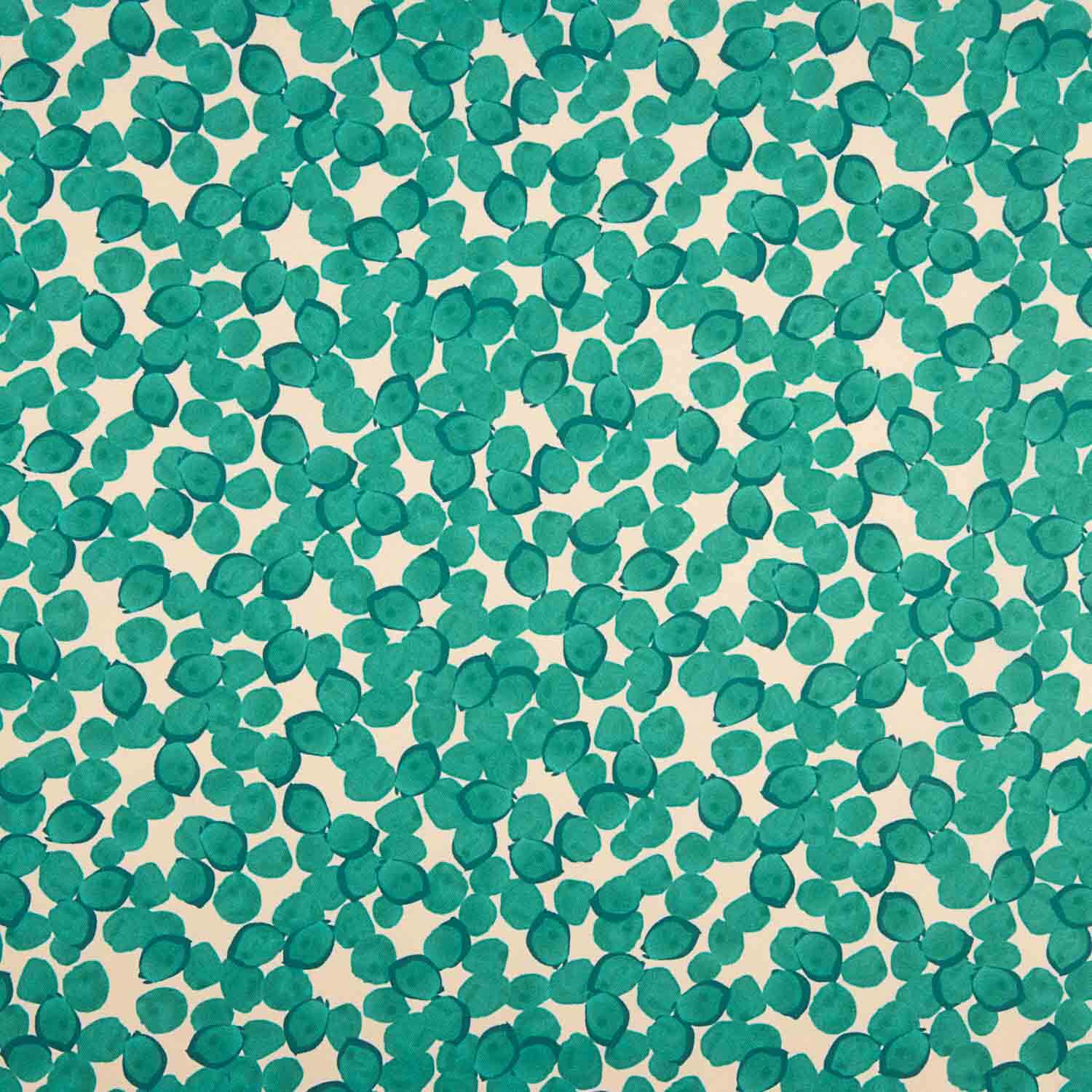 Emerald Leaf Print Polyester Satin - Ribes y Casals