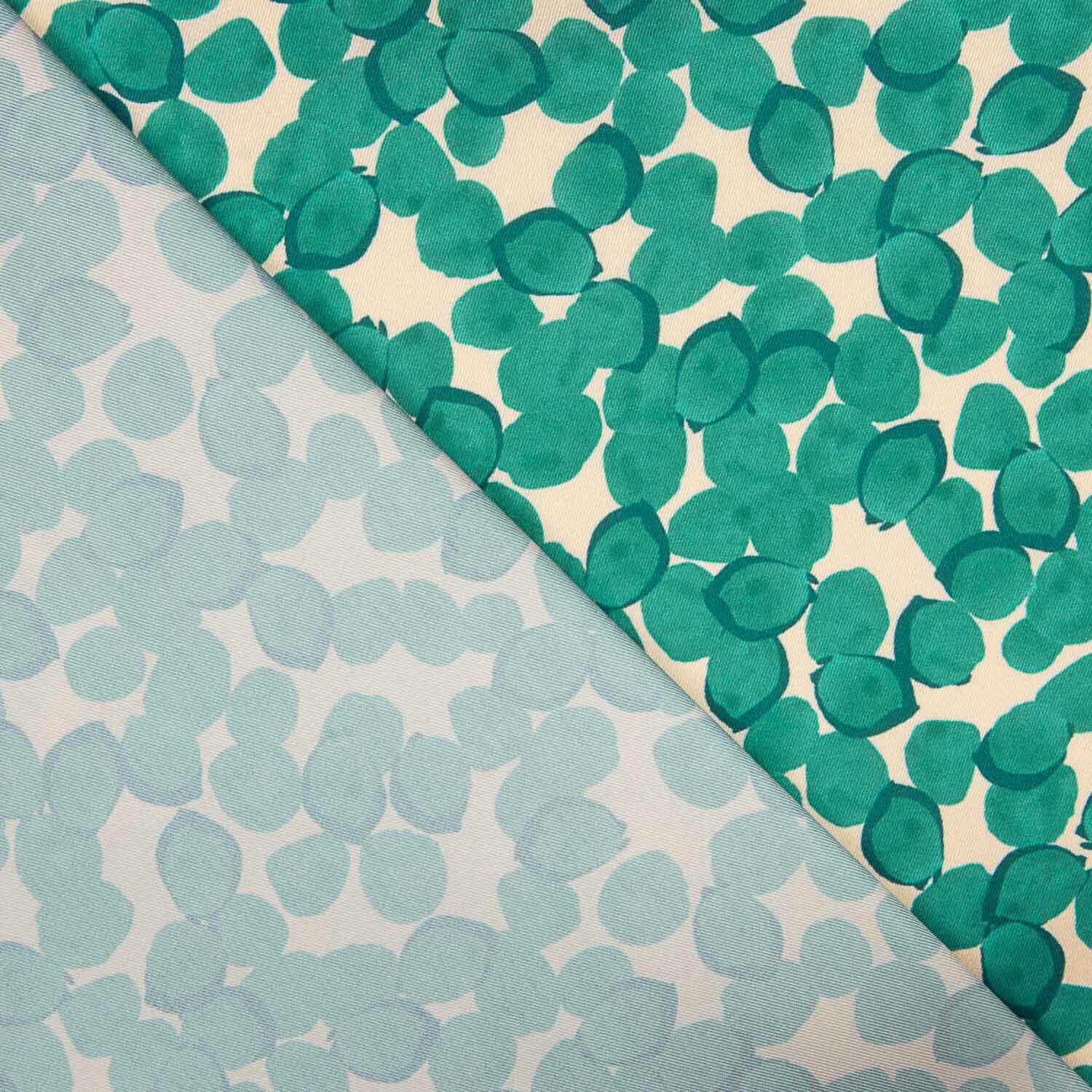 Emerald Leaf Print Polyester Satin - Ribes y Casals