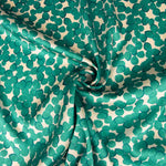 Emerald Leaf Print Polyester Satin - Ribes y Casals