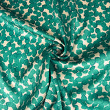 Emerald Leaf Print Polyester Satin - Ribes y Casals