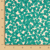 Emerald Leaf Print Polyester Satin - Ribes y Casals
