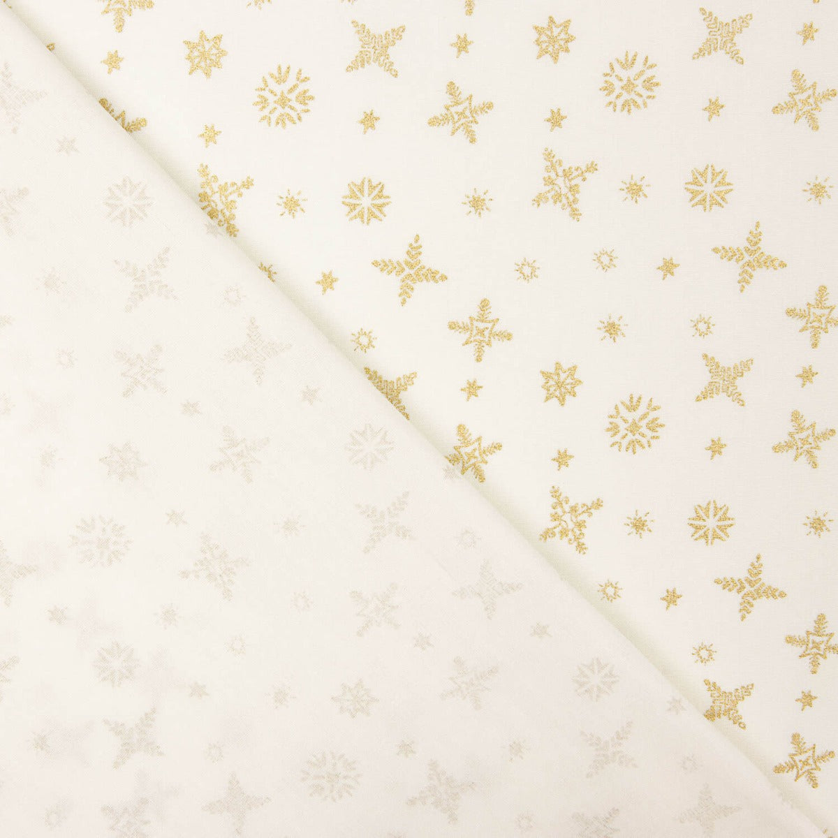 Natural Gold Snowflake Printed Cotton Poplin - Ribes y Casals