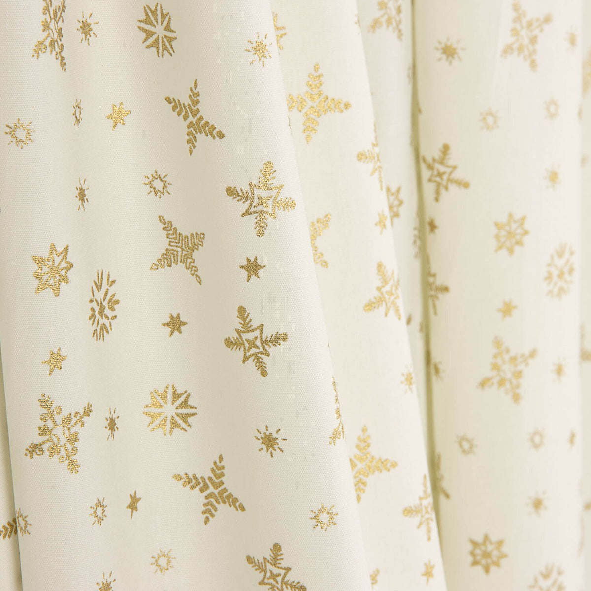 Natural Gold Snowflake Printed Cotton Poplin - Ribes y Casals