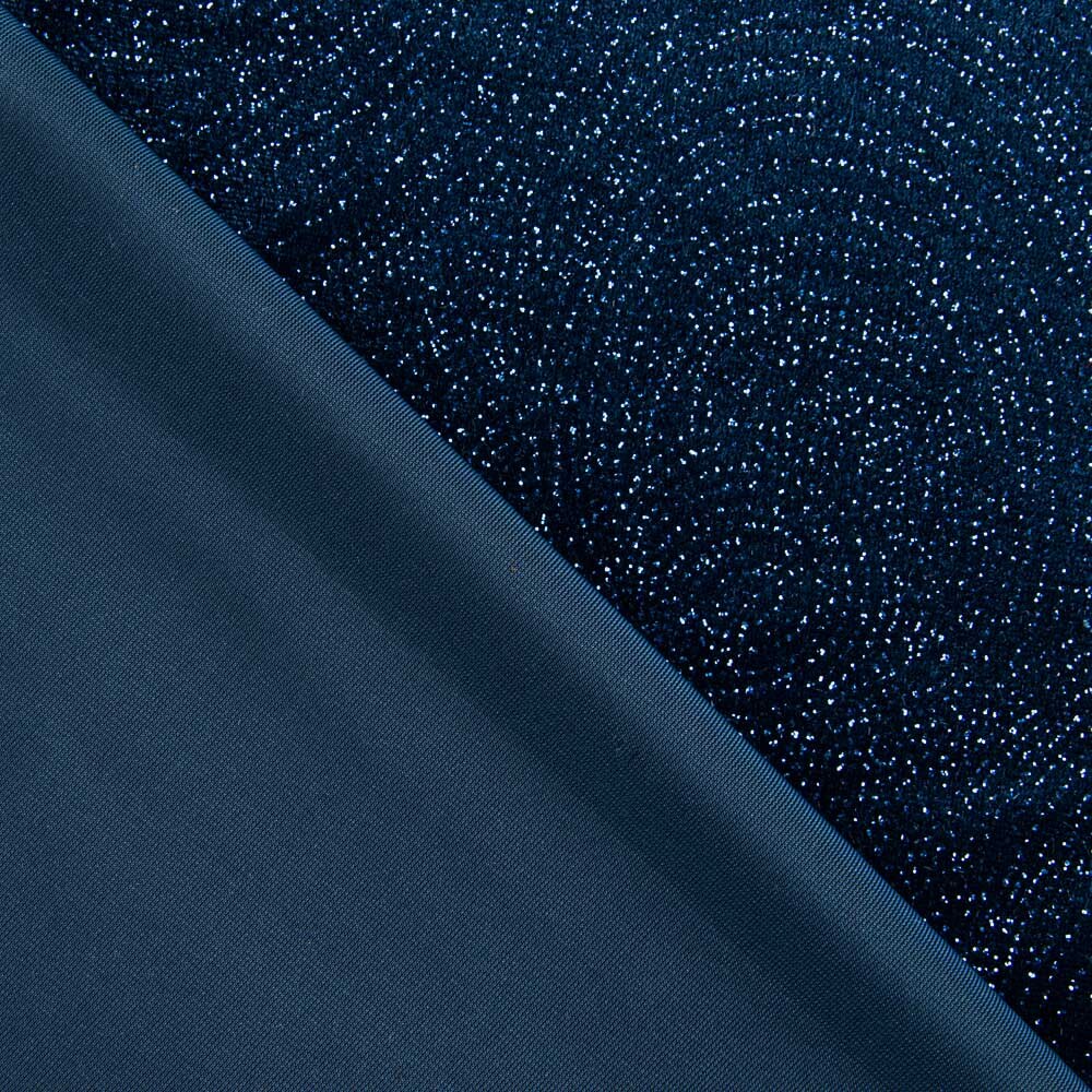 Stretch Velvet Geo Navy Glitter - Ribes y Casals