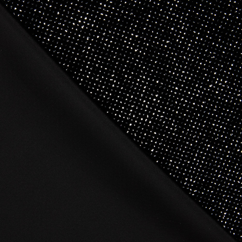 Black Glitter Stretch Velvet - Ribes y Casals