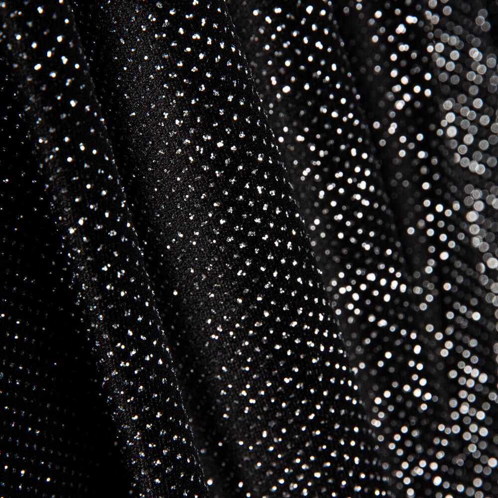 Black Glitter Stretch Velvet - Ribes y Casals