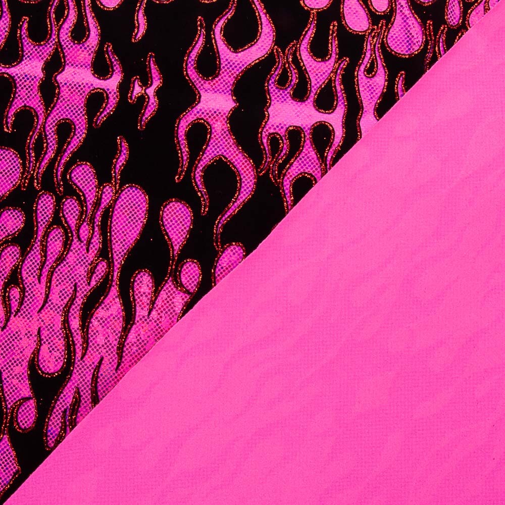 Fuchsia Trash Flocked Lycra - Ribes y Casals