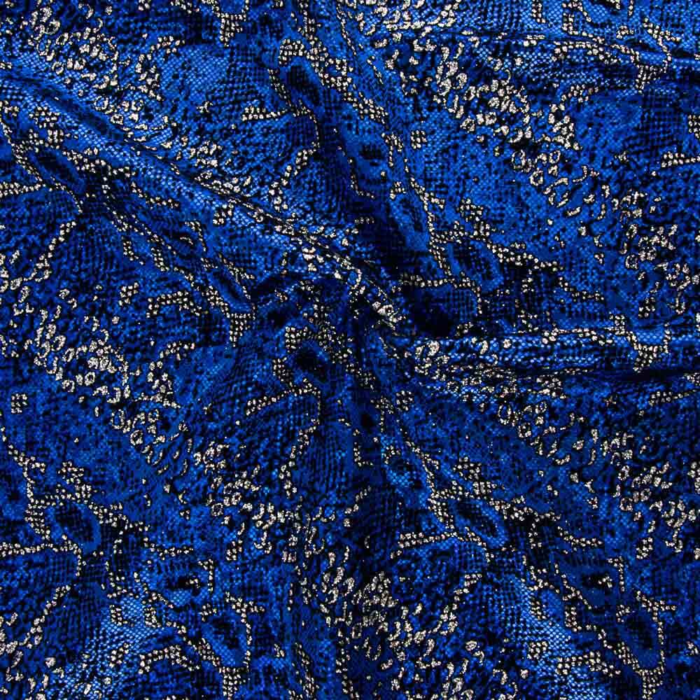 Blue Animal Flocked Lycra - Ribes y Casals